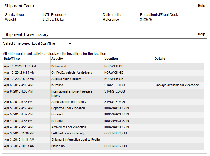 FedEx Tracking Information